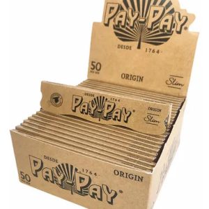 Caixa de Seda PAY PAY Origin Slim Brown King Size Com 50 Unidades